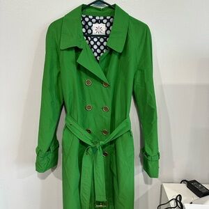 Isaac Mizrahi Bold Green Trench Coat